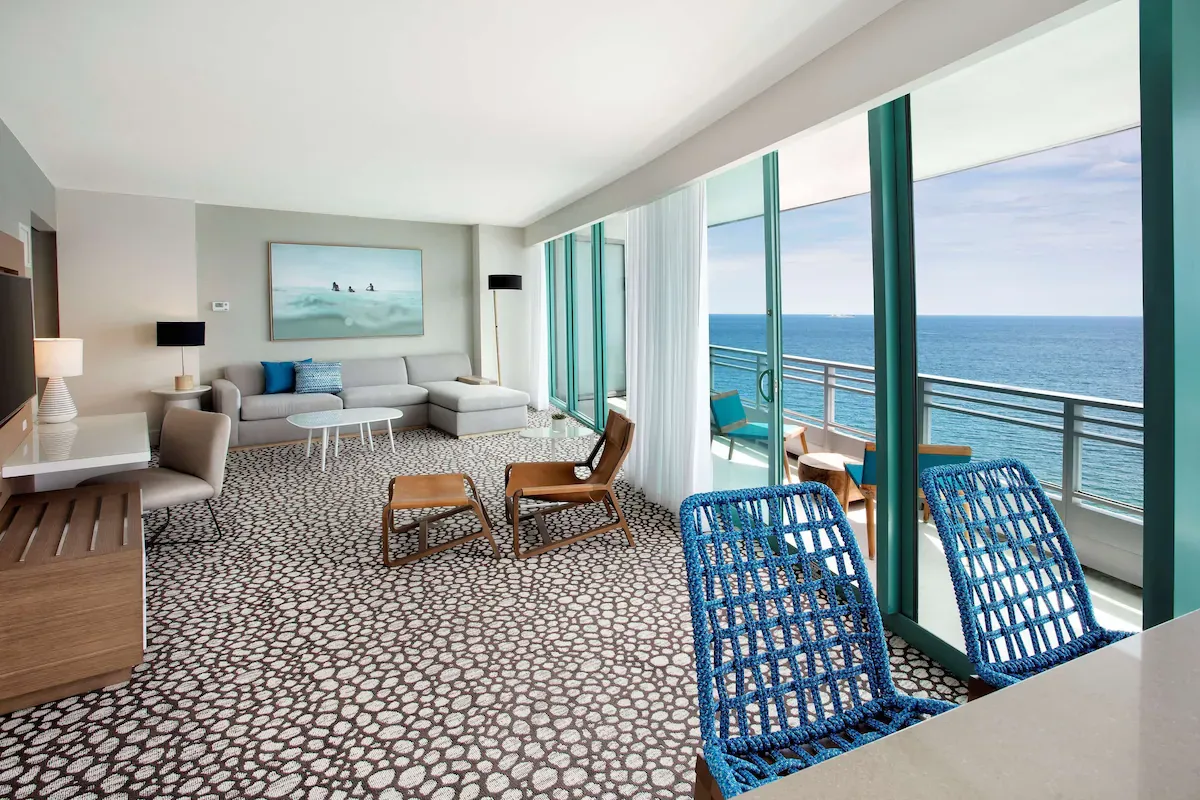 Luxury oceanfront suite at The Diplomat Beach Resort near Miami World Cup 2026 venue.