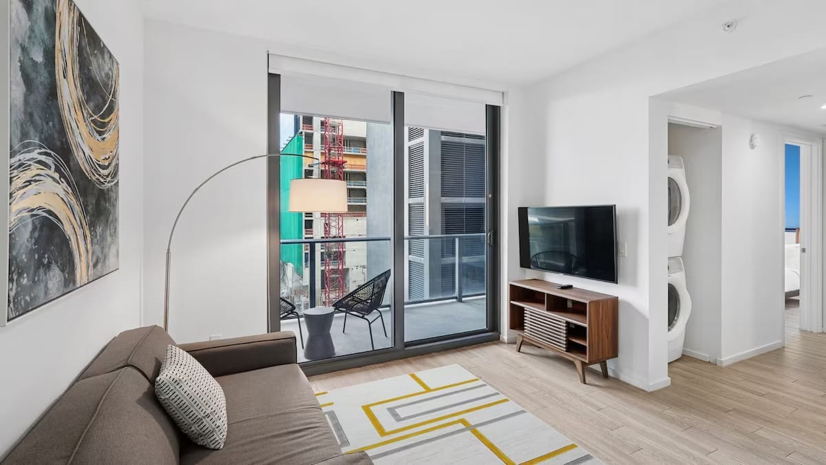 Two-bedroom apartment interior at Sentral Alea Miami, one of the best long-term stay apartment hotels in Miami