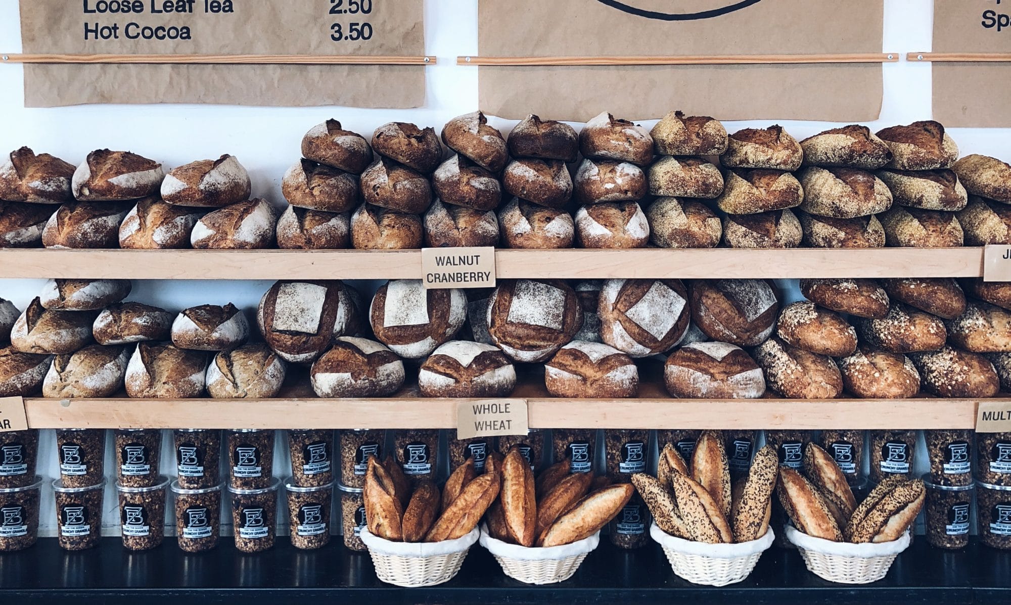 Fresh baked sourdough loaves and pastries at Zak the Baker bakery in Wynwood Art District Miami